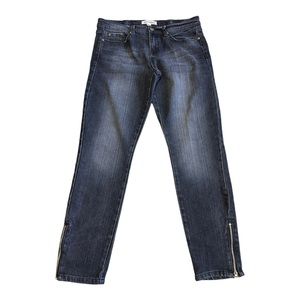 Forever 21 Dark Wash Cropped Jeans Size 29 Ankle Zip Straight Leg